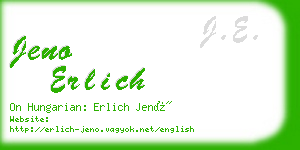 jeno erlich business card